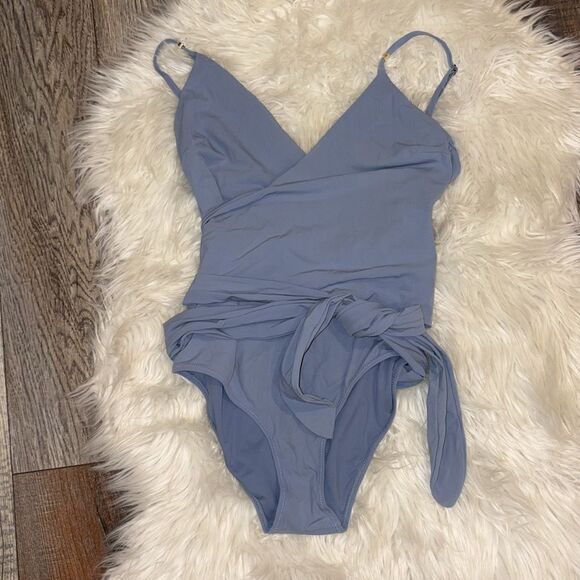 Stella McCartney Infinity Blue One Piece Wrap Swimsuit - Picture 5 of 13